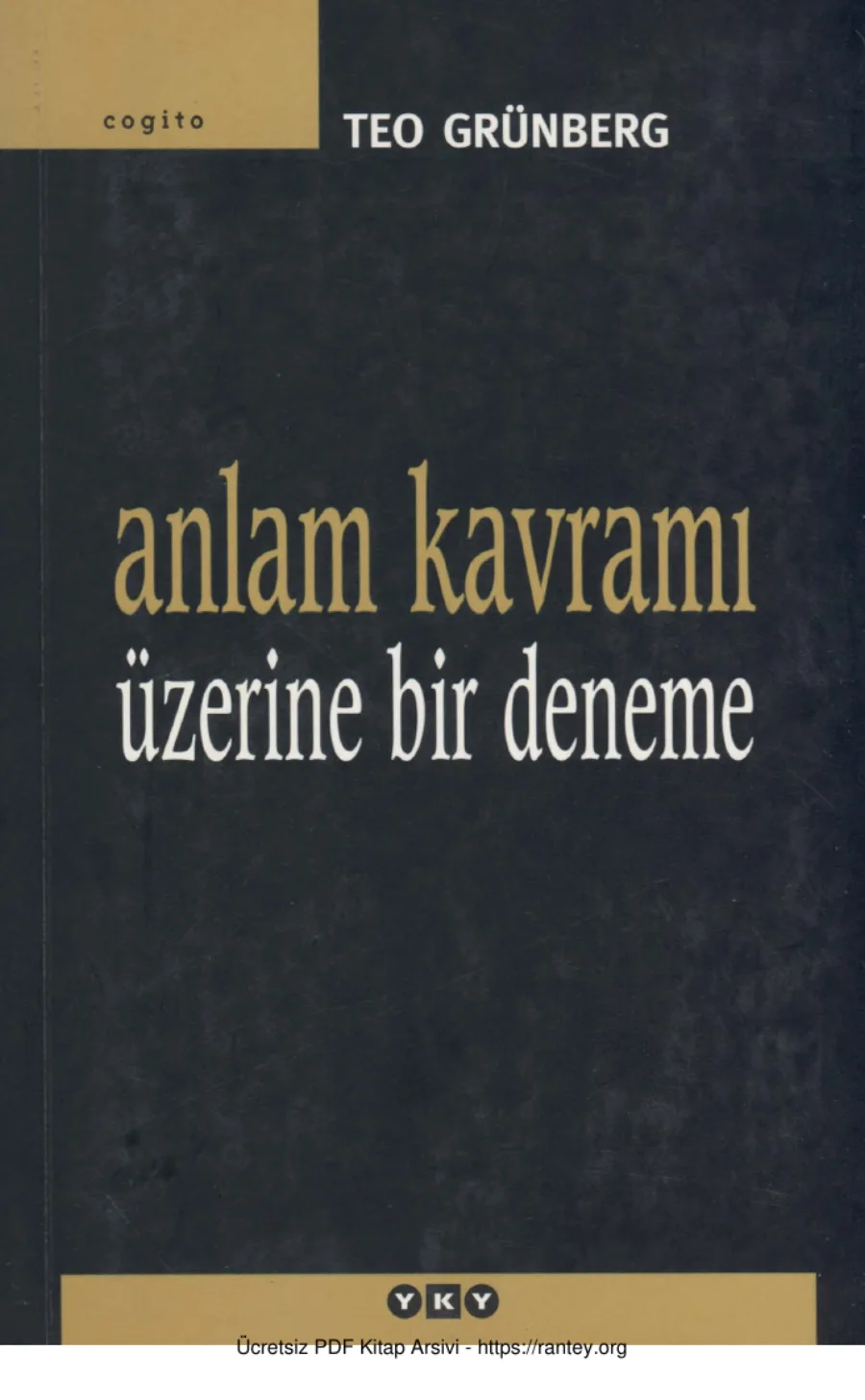 Anlam Kavramı Üzerine Bir Deneme YKY 2003 cls kapak görseli