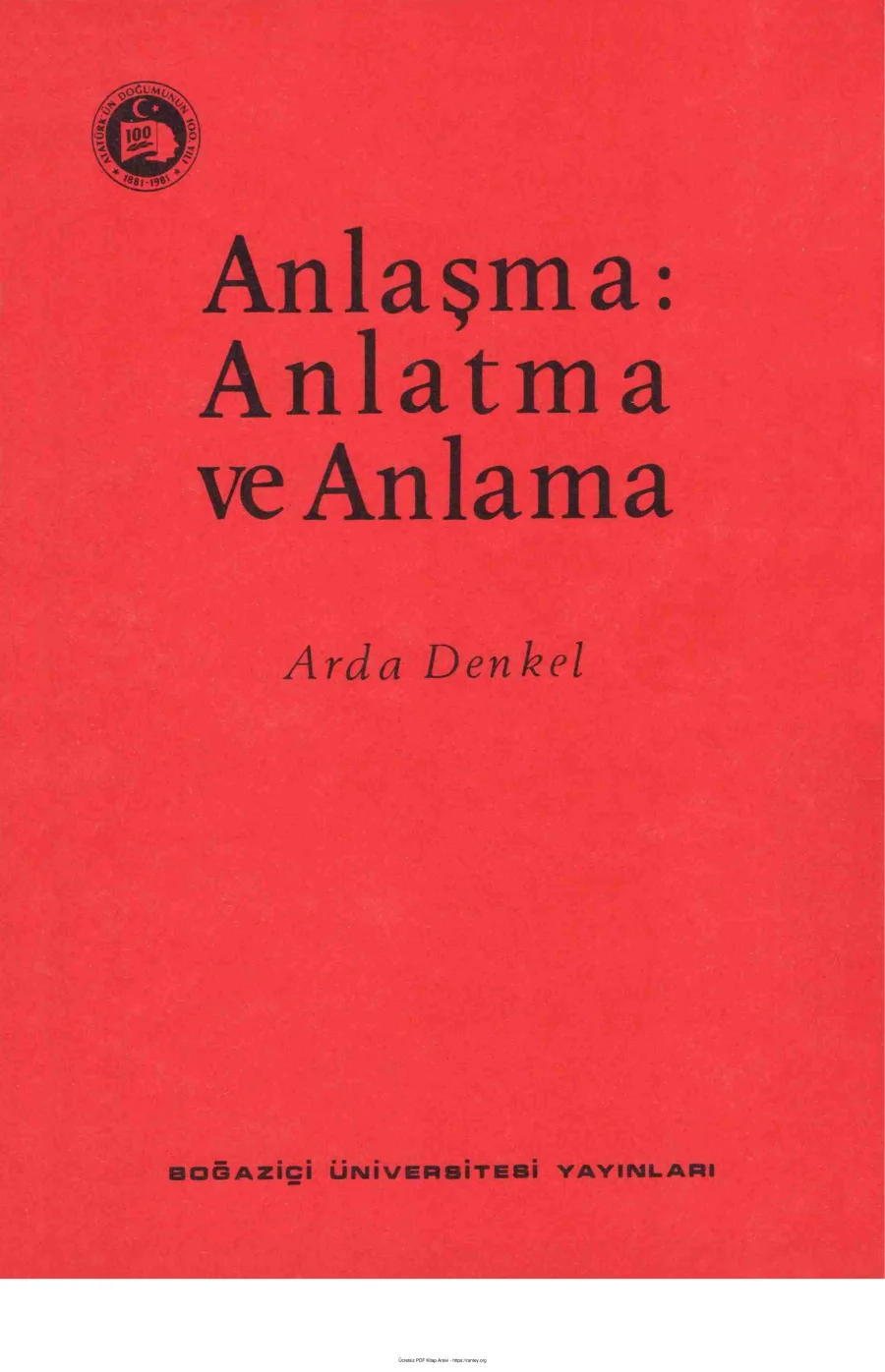 Anlaşma Anlatma ve Anlama kapak görseli