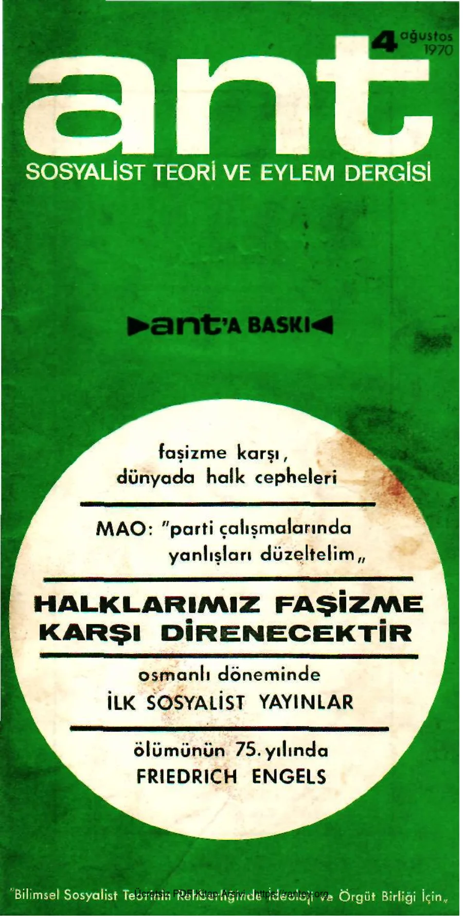 Ant Sosyalist Teori ve Eylem Dergisi Sayı 04 kapak görseli