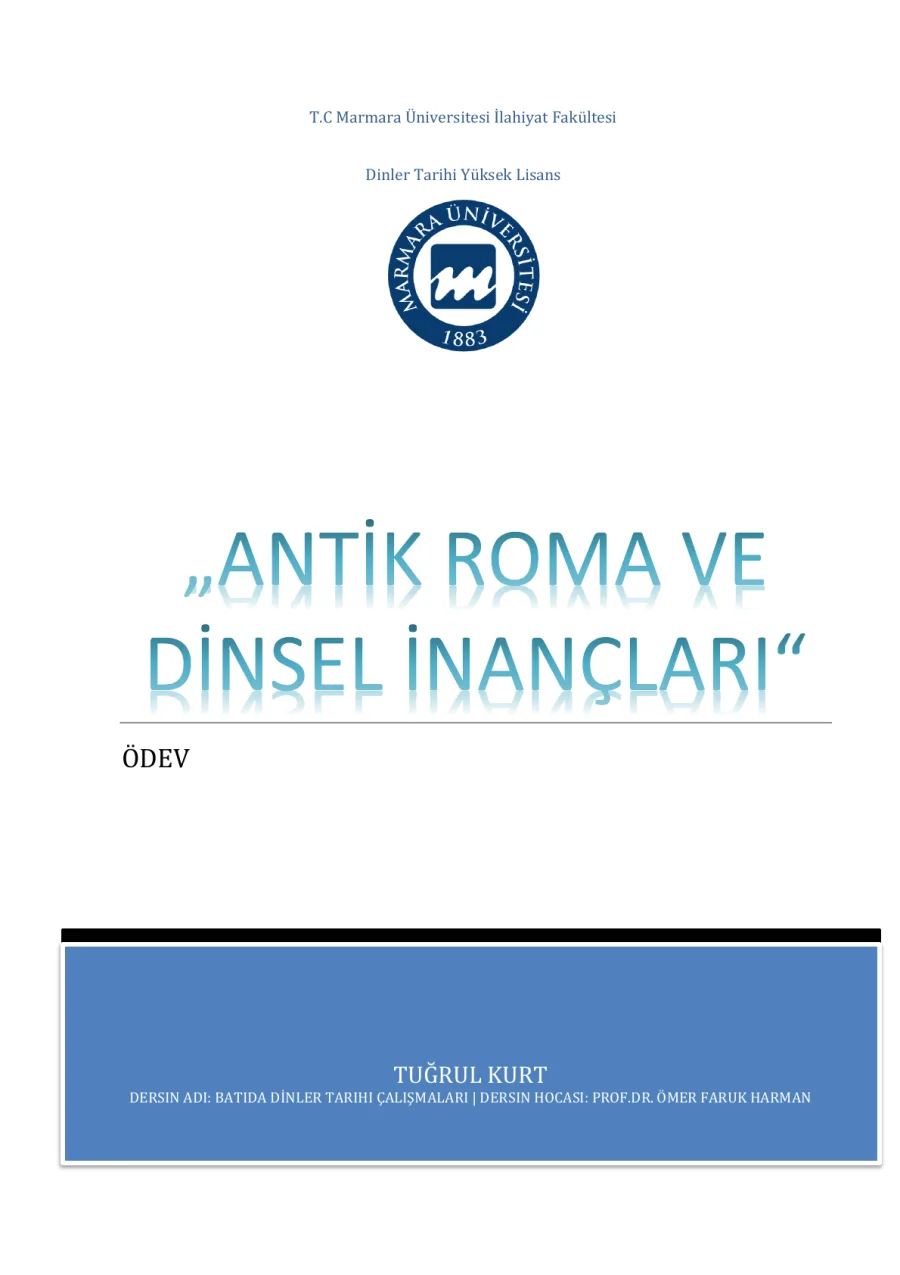 Antik Roma ve Dinsel İnançları kapak görseli