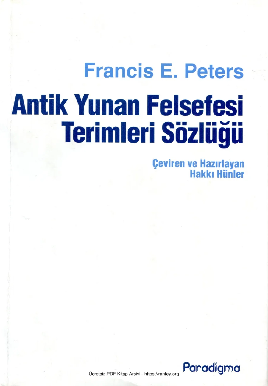 Antik Yunan Felsefe Terimleri Sözlüğü kapak görseli