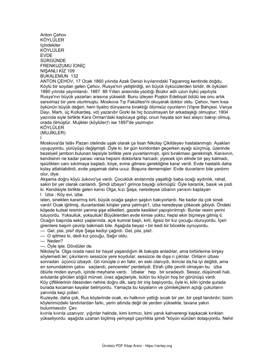 ANTON ÇEHOV Koyluler kapak görseli