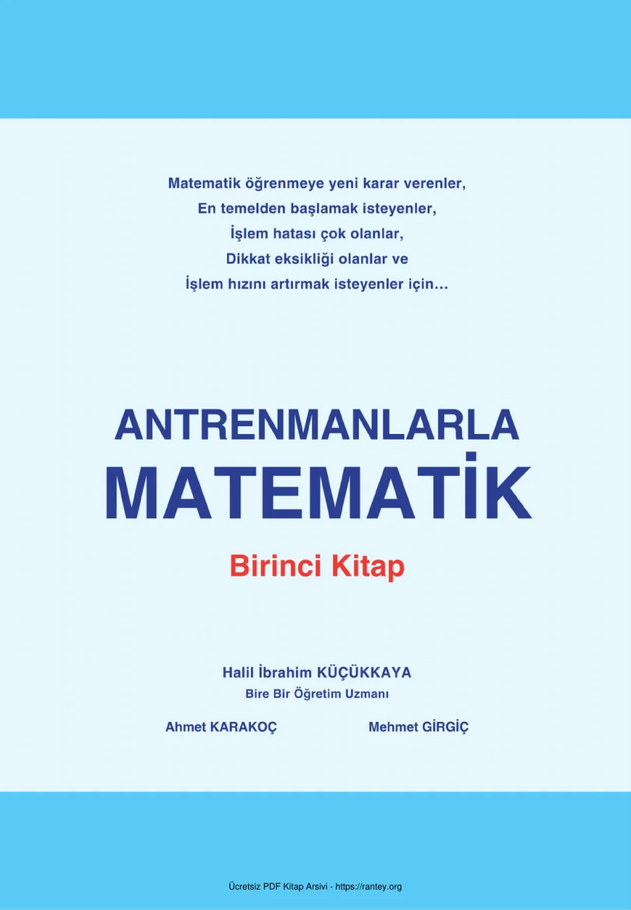 ANTRENMANLARLA MATEMATİK 1 KİTAP kapak görseli