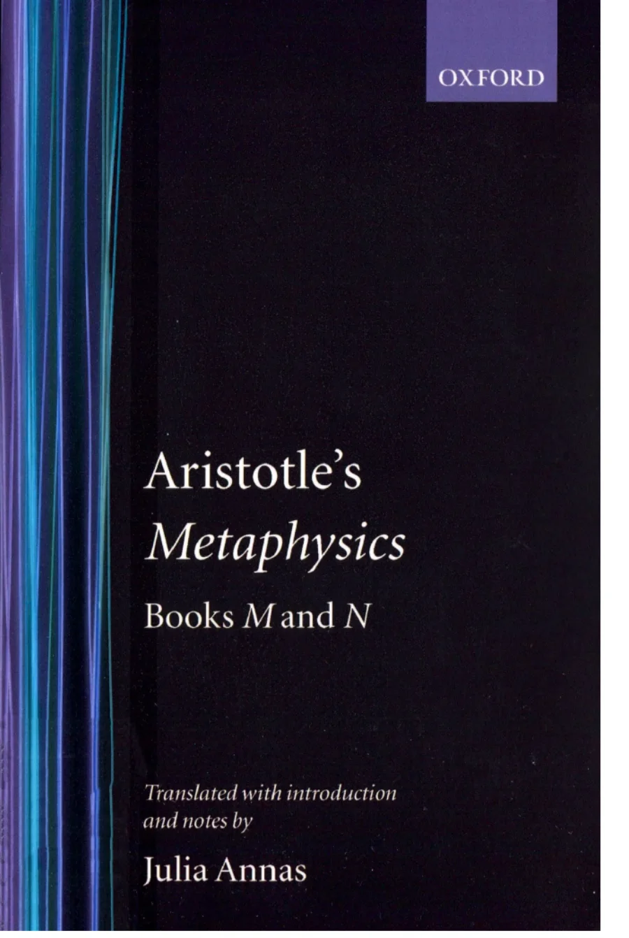 Aristotles Metaphysics Book M and N Oxford kitap kapağı