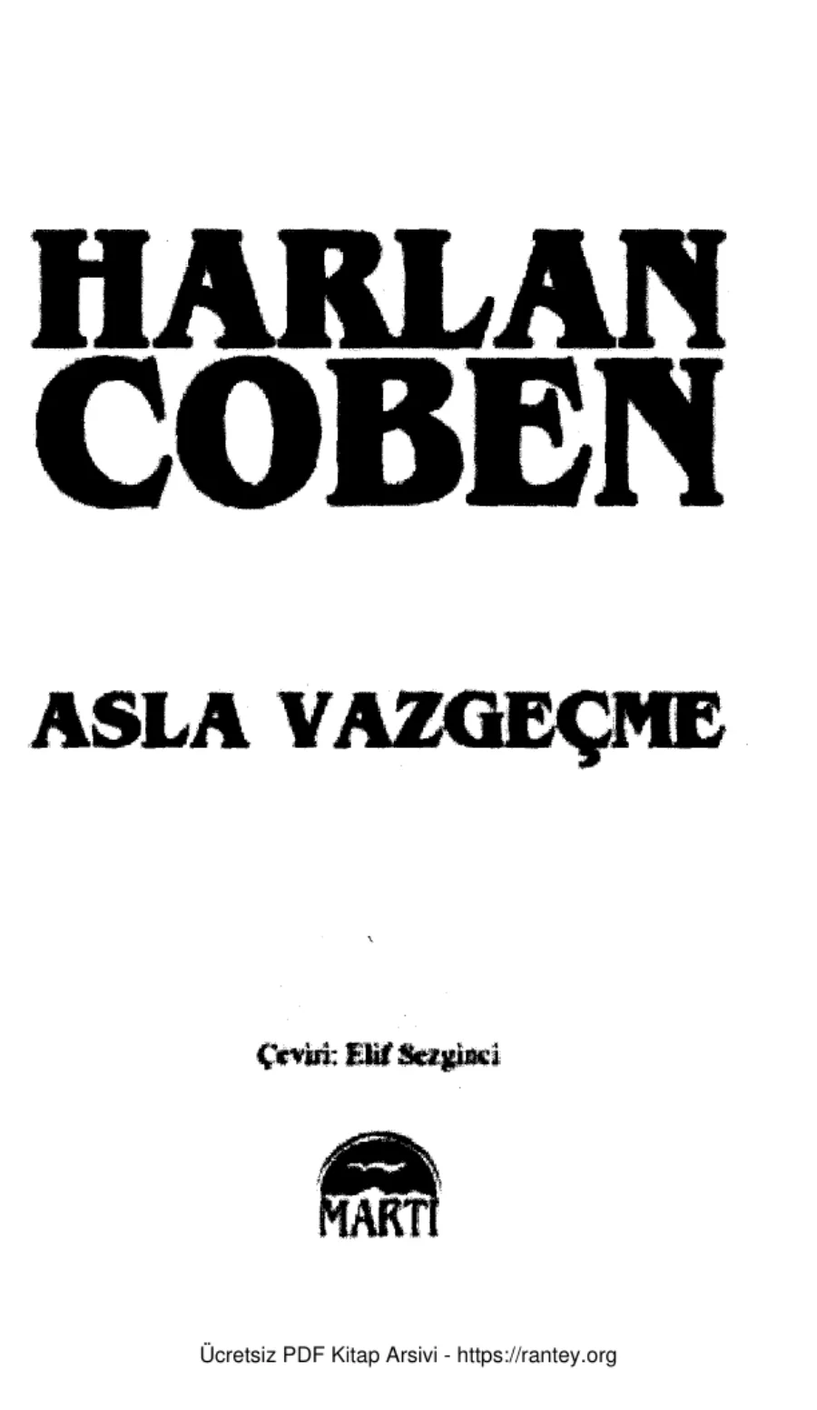 Asla Vazgeçme Martı Yayınları kapak görseli