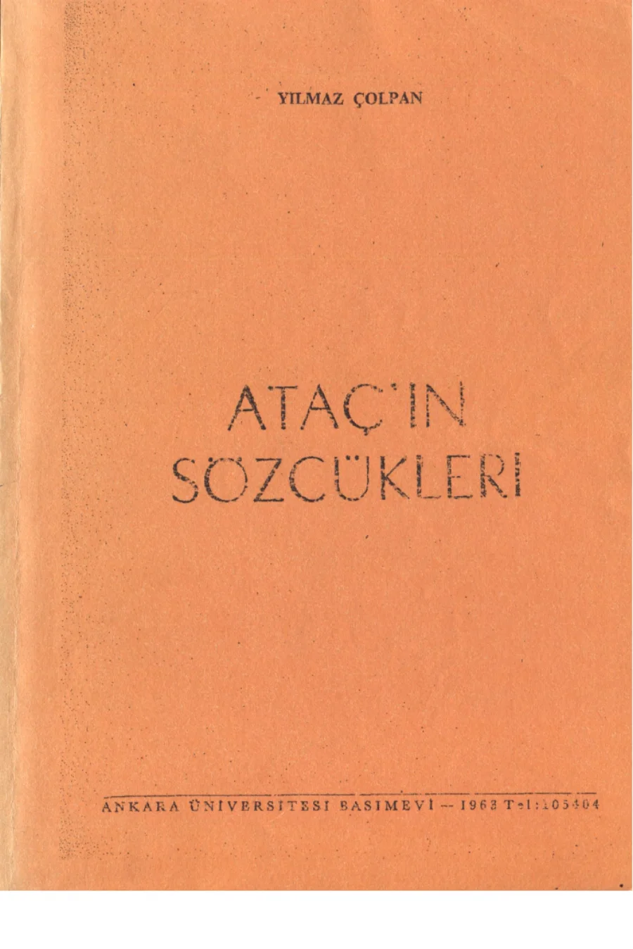 Ataçın Sözcükleri kitap kapağı