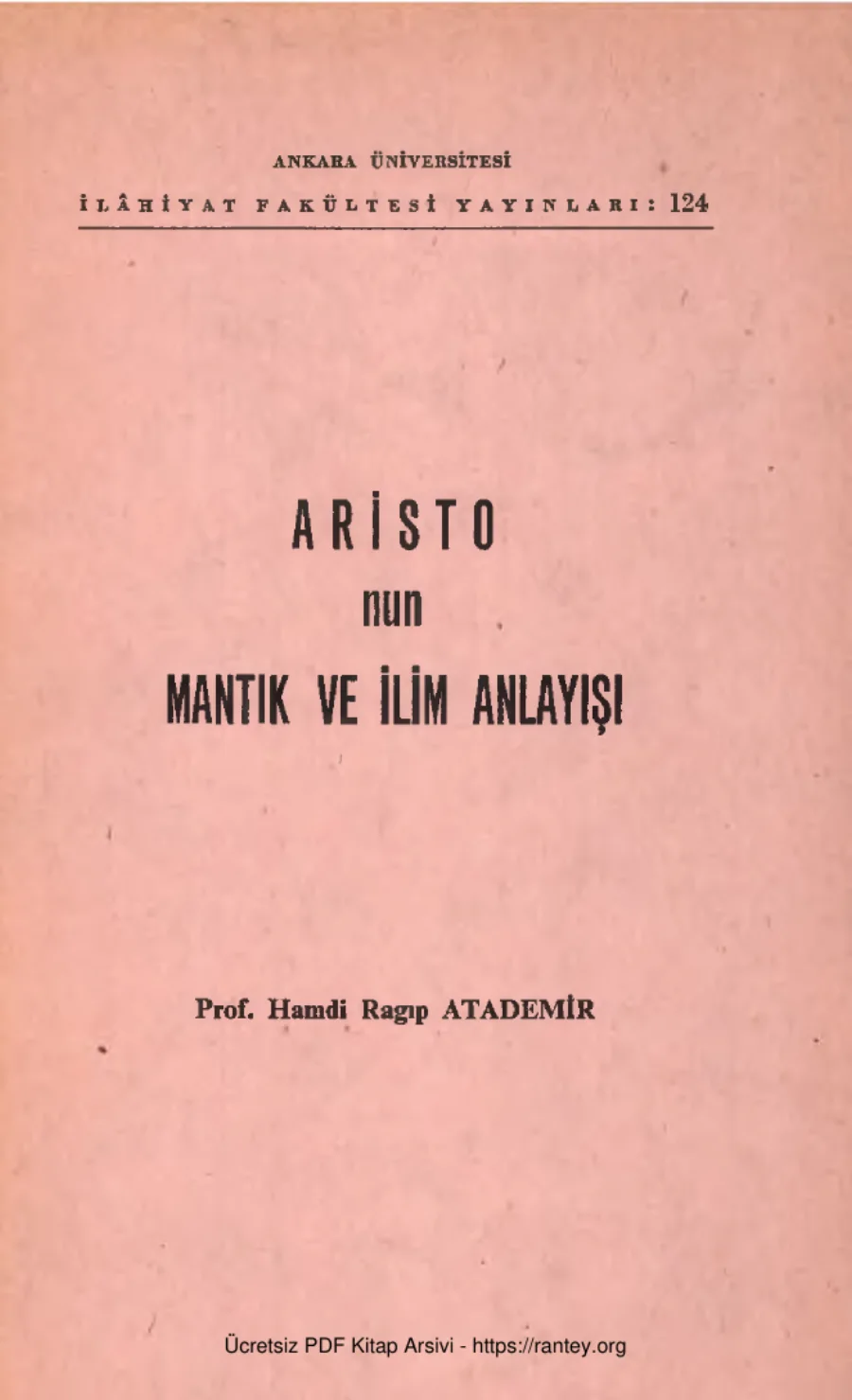 Atademir Aristonun Mantık ve Bilim kapak görseli