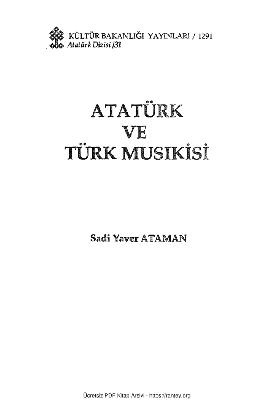 Atatürk ve Türk Musikisi Kültür Bakanlığı Yayınları kapak görseli