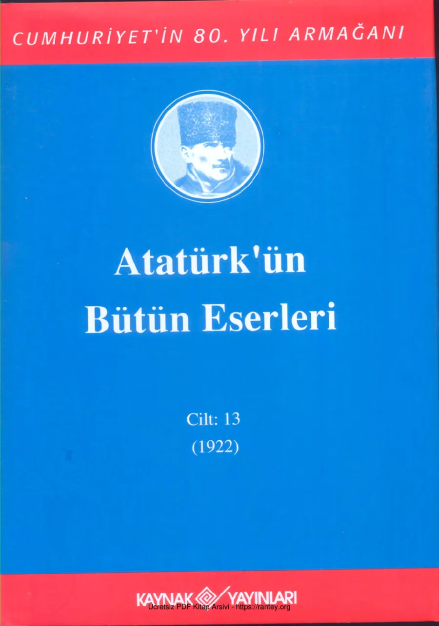 Atatürkün Bütün Eserleri 13 1922 kapak görseli