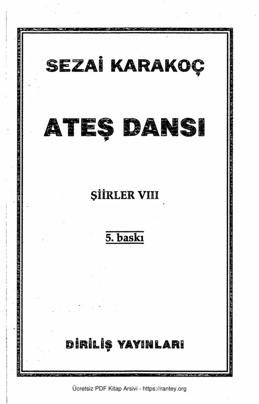 Ateş Dansı Şiirler VIII kapak görseli