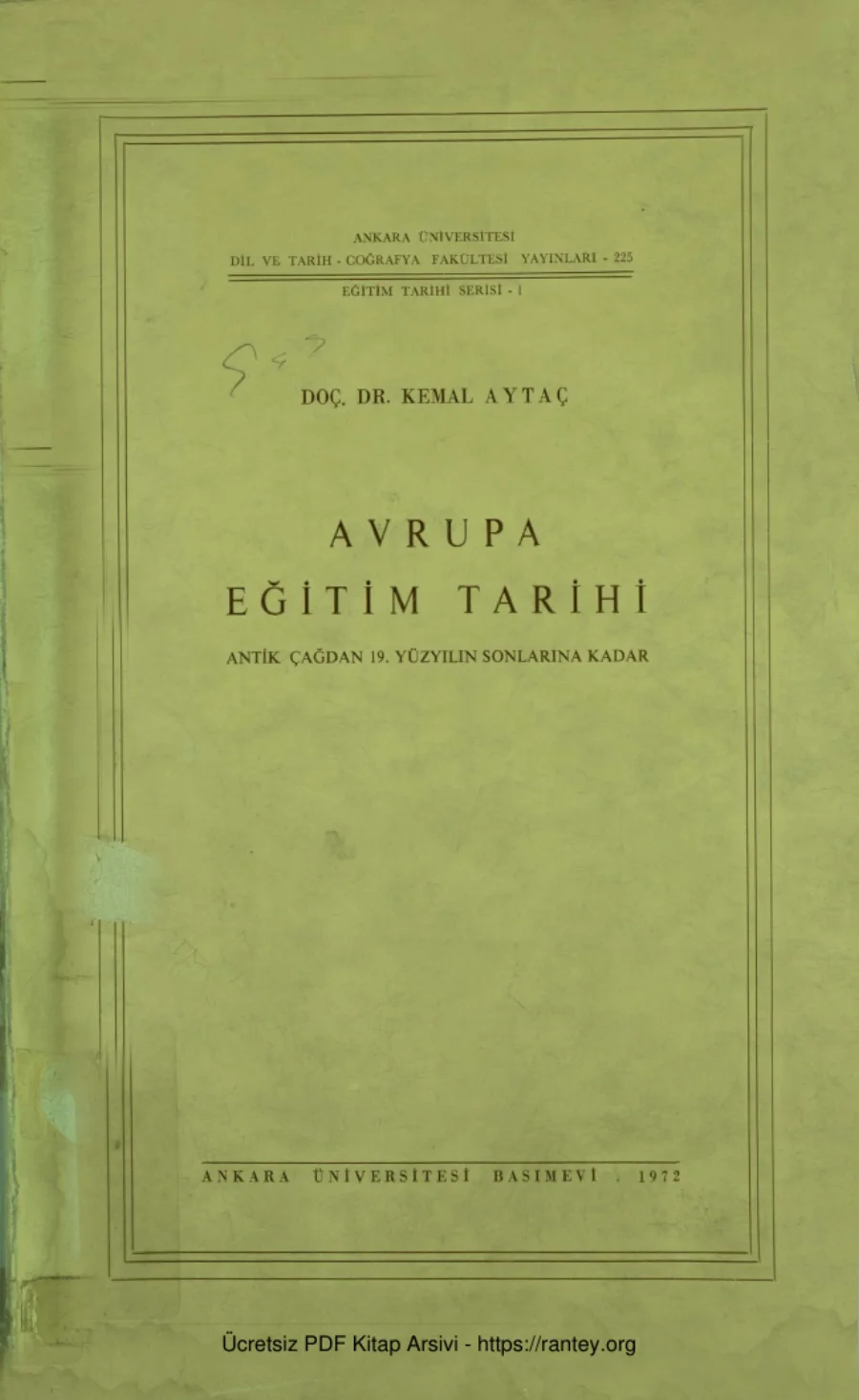 Avrupa Eğitim Tarihi kapak görseli