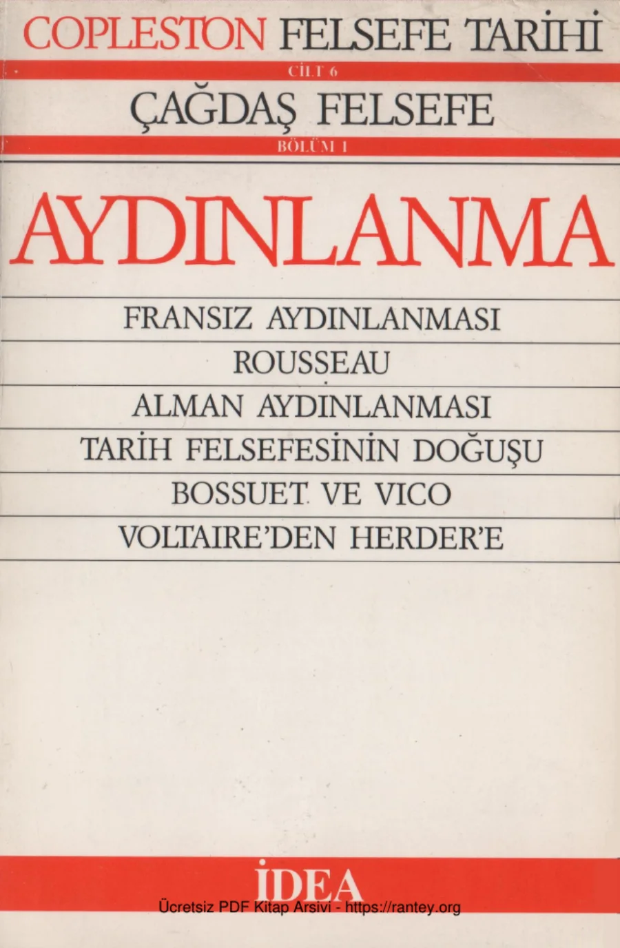 Aydınlanma İdea Yayınları kapak görseli