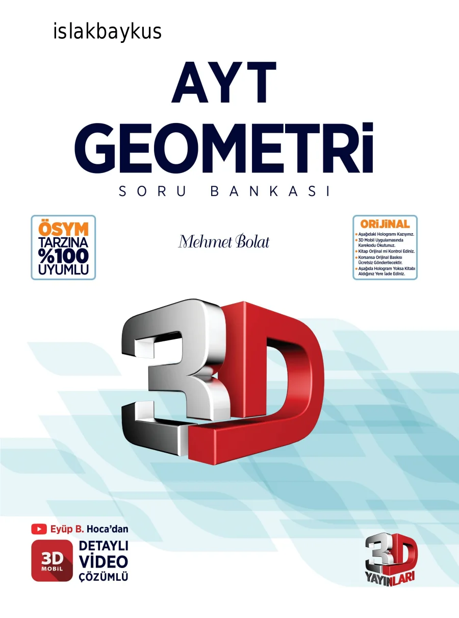 AYT 3D Geometri Soru Bankası kapak görseli