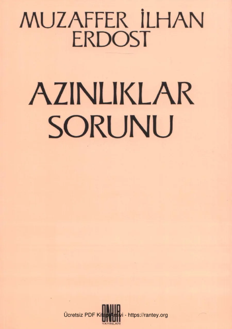 Azınlıklar Sorunu kapak görseli