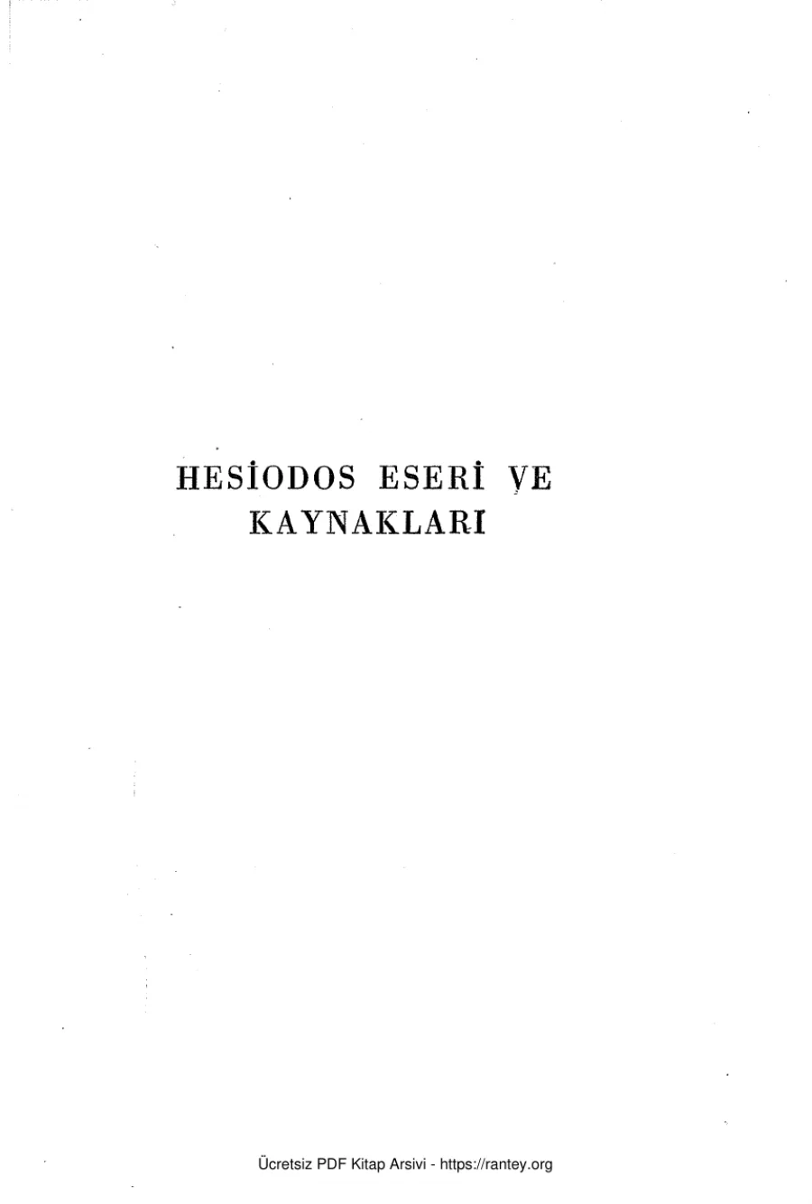 Azra Erhat Hesiodos Eseri ve Kaynakları kapak görseli