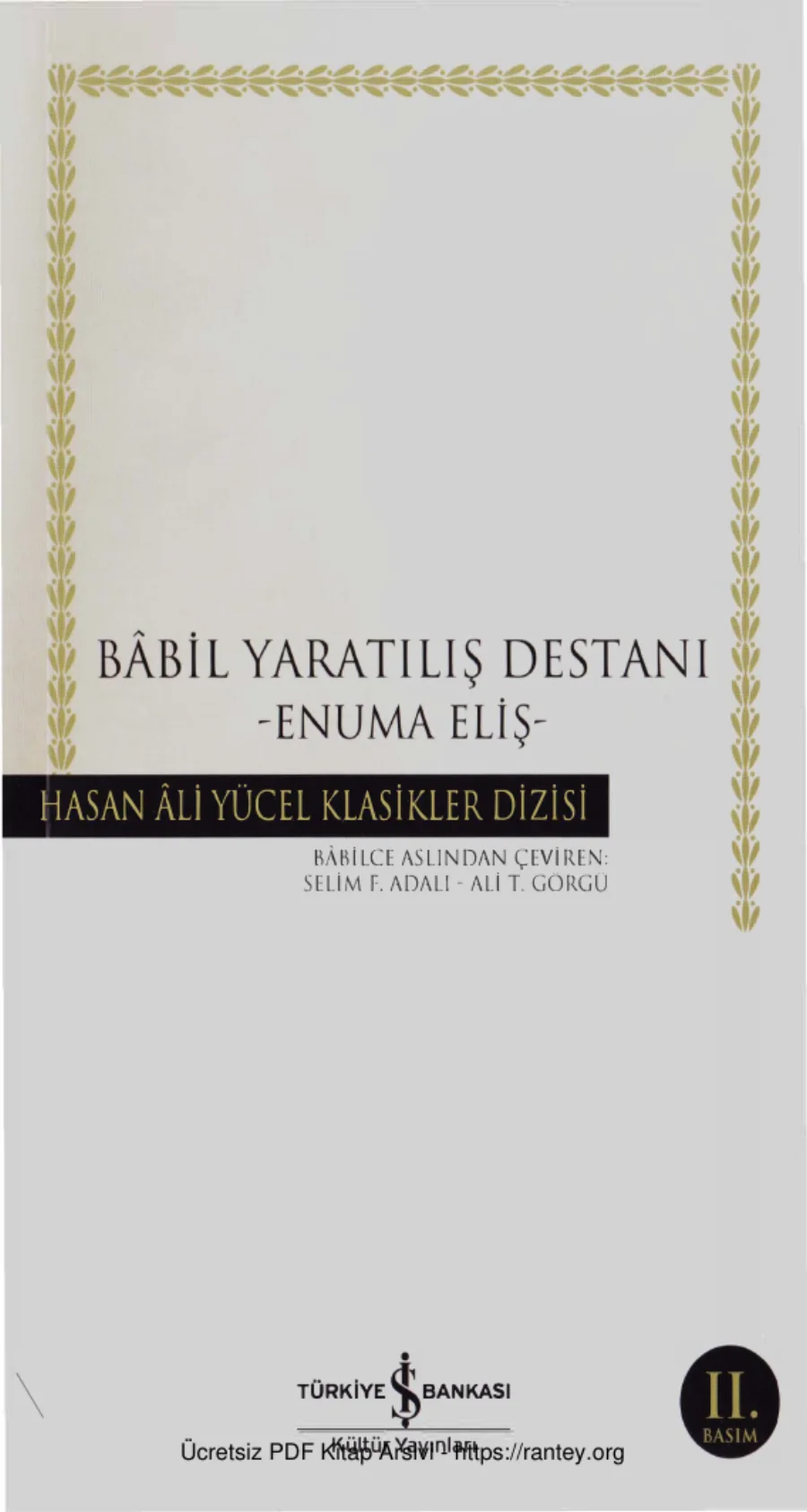 Babil Yaratılış Destanı İş Bankası Yayınları kapak görseli