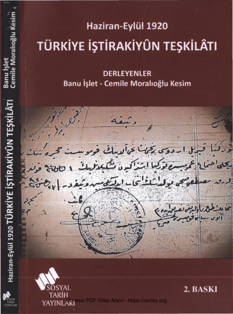 Banu İşlet Cemile Moralıoğlu Kesim Türkiye İştirakiyun Teşkilatı Haziran Eylül 1920 kapak görseli
