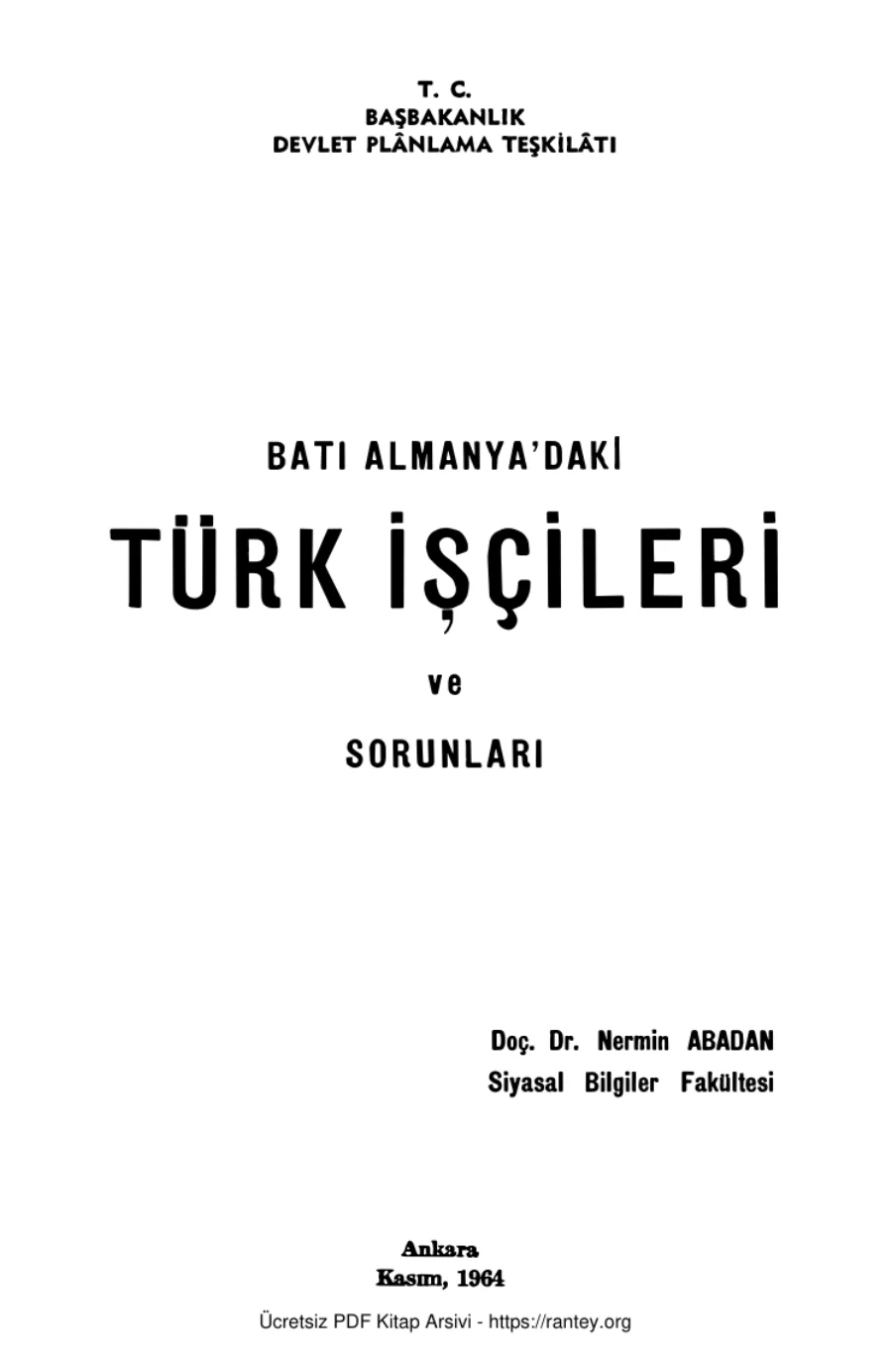Batı Almanyadaki Türk İşçileri ve Sorunları BDPT Yayınları kapak görseli