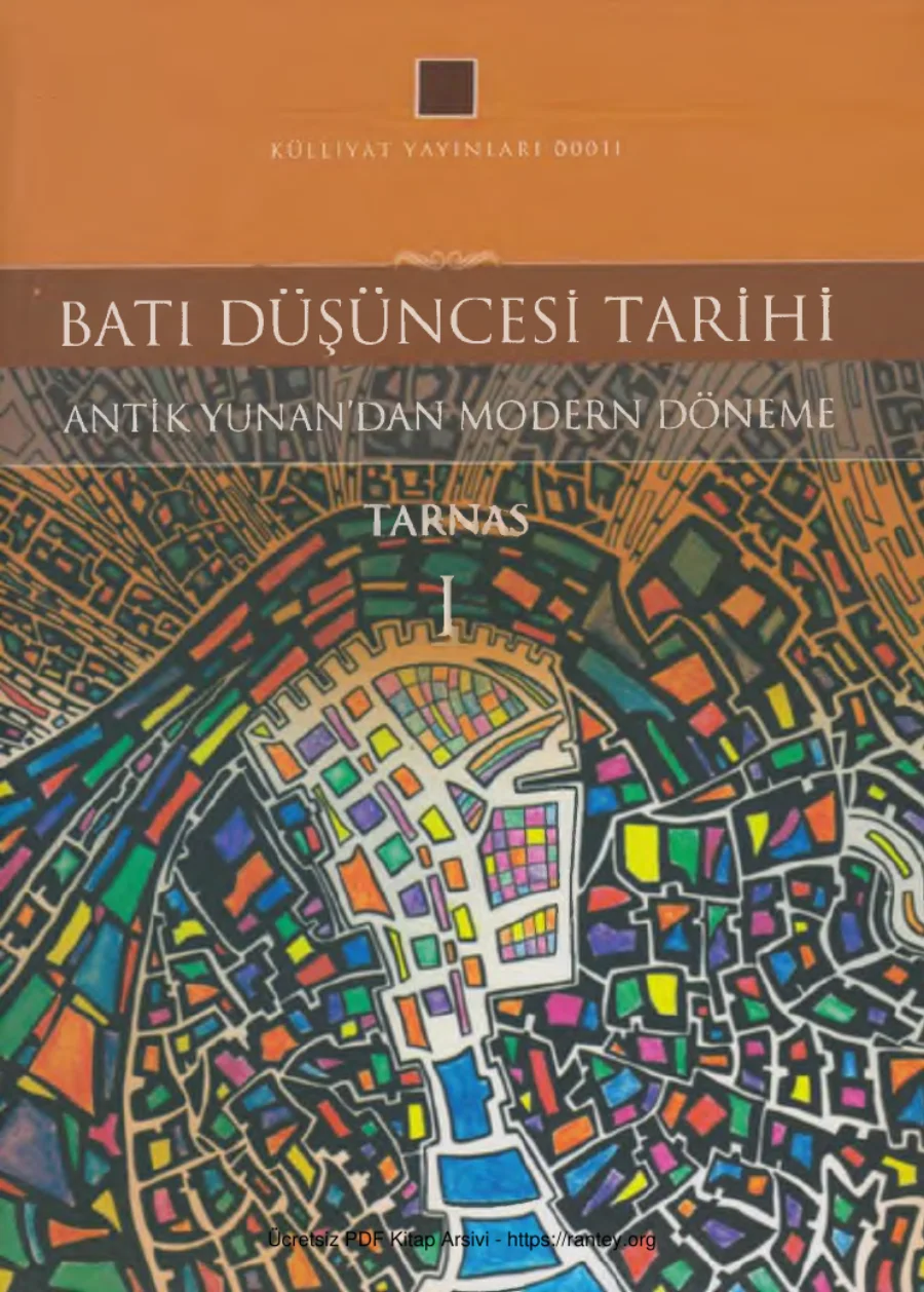 Batı Düşüncesi Tarihi 1 kapak görseli