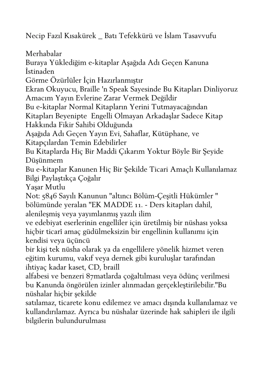 Batı Tefekkürü ve İslâm Tasavvufu kapak görseli