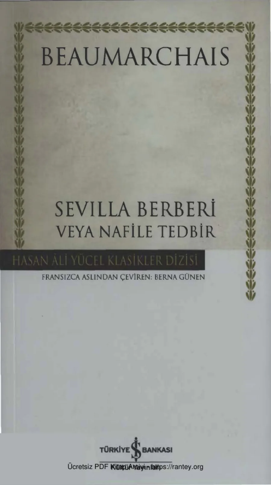 Beaumarchais Sevilla Berberi veya Nafile Tedbir kapak görseli