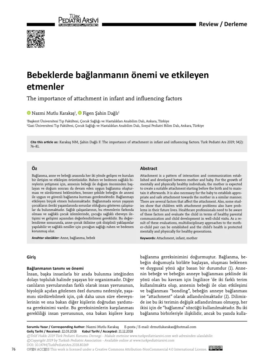Bebeklerde Bağlanmanın Önemi ve Etkileyen Etmenler kitap kapağı