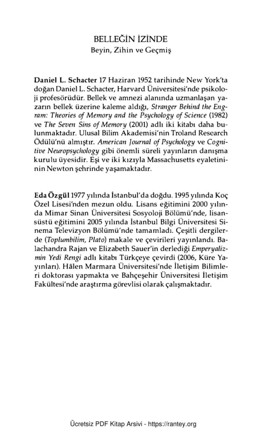 Belleğin İzinde kapak görseli