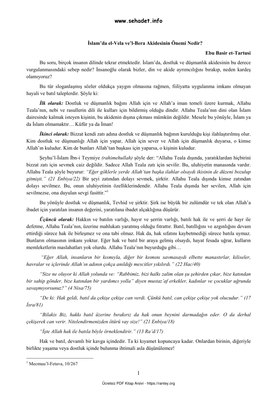 Bera Akidesi Ebu Basir et Tartusi Ebu Abdulmumin Tekin Mıhçı kapak görseli