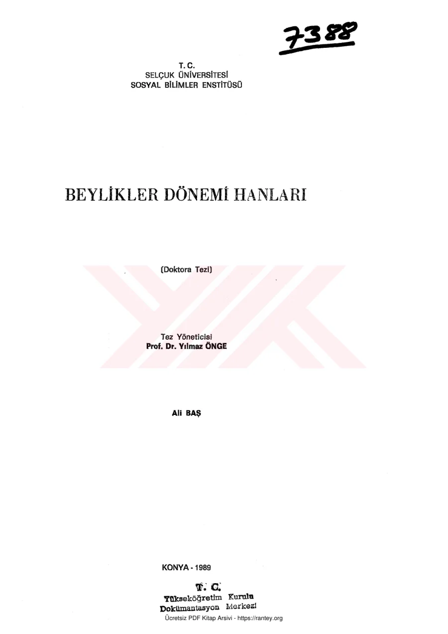 Beylikler Donemi Hanlari kapak görseli