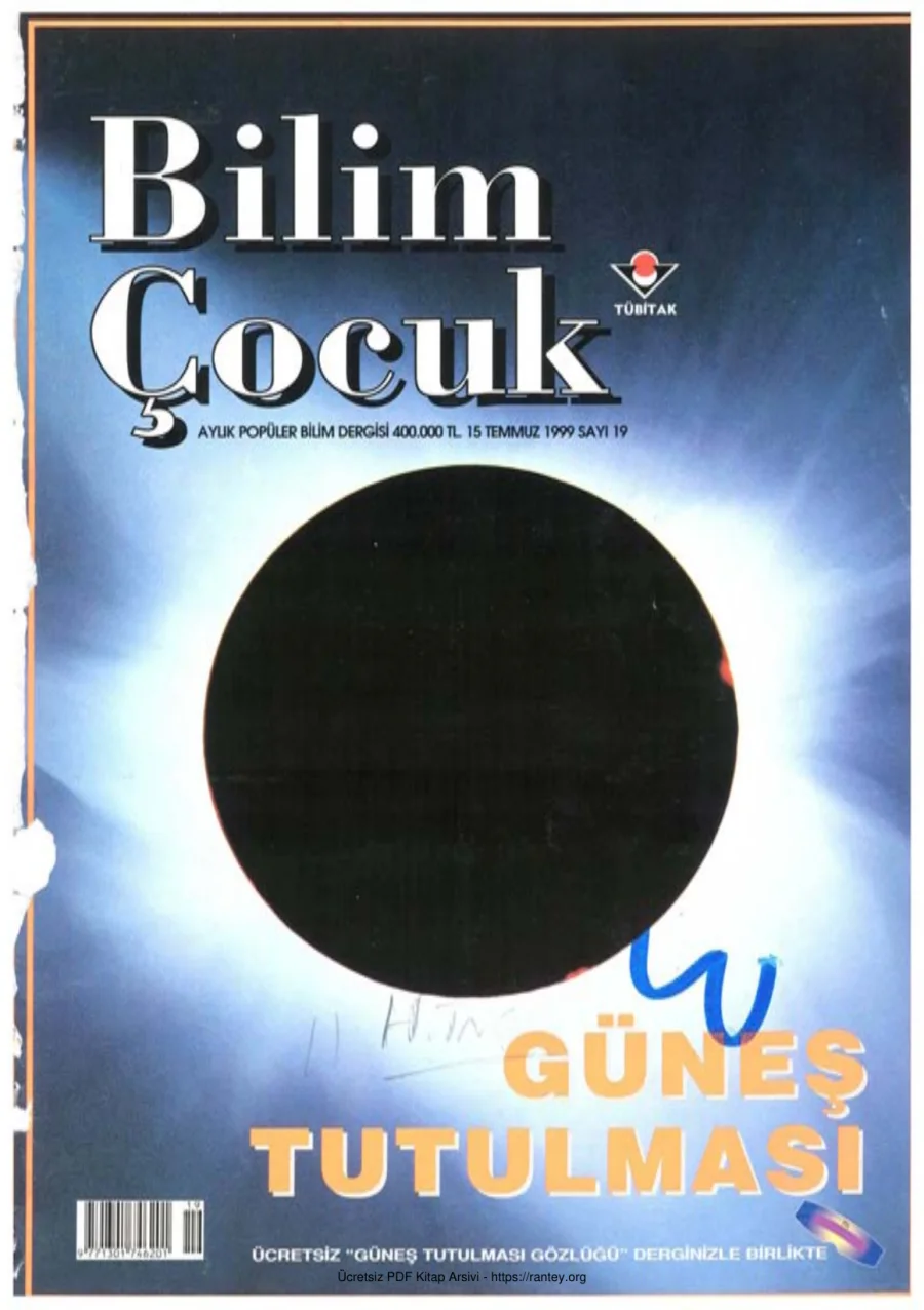 Bilim ve Çocuk Sayı 019 Temmuz 1999 kapak görseli