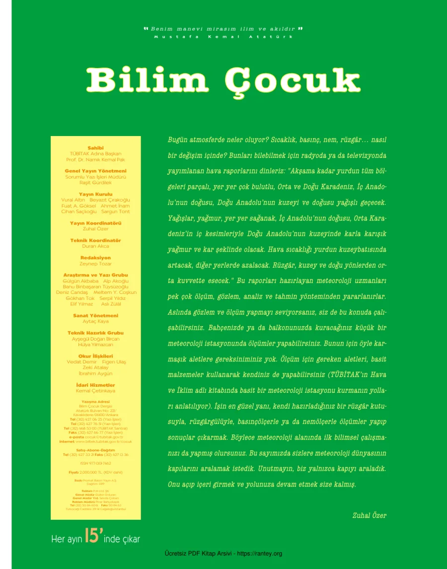 Bilim ve Çocuk Sayı 064 Nisan 2003 kapak görseli