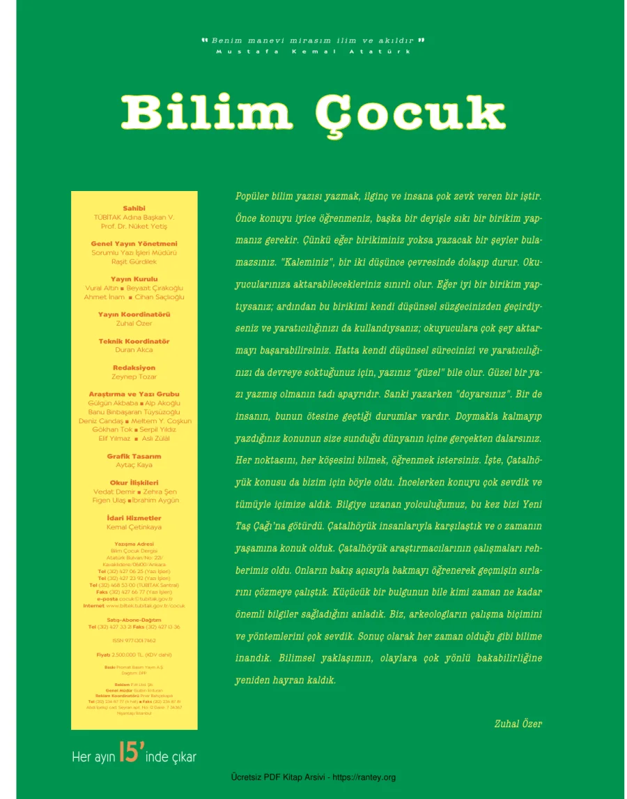 Bilim ve Çocuk Sayı 078 Haziran 2004 kapak görseli