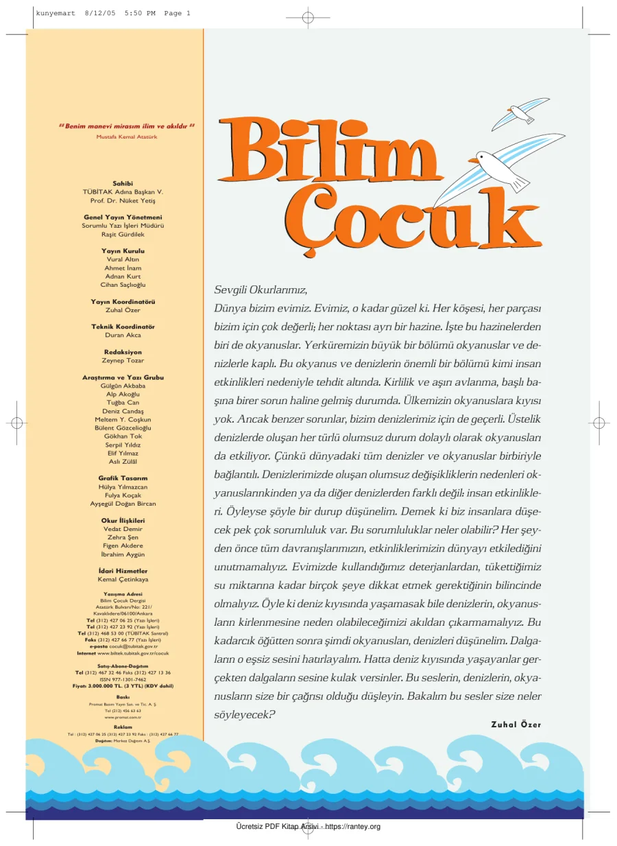 Bilim ve Çocuk Sayı 104 Ağustos 2006 kapak görseli