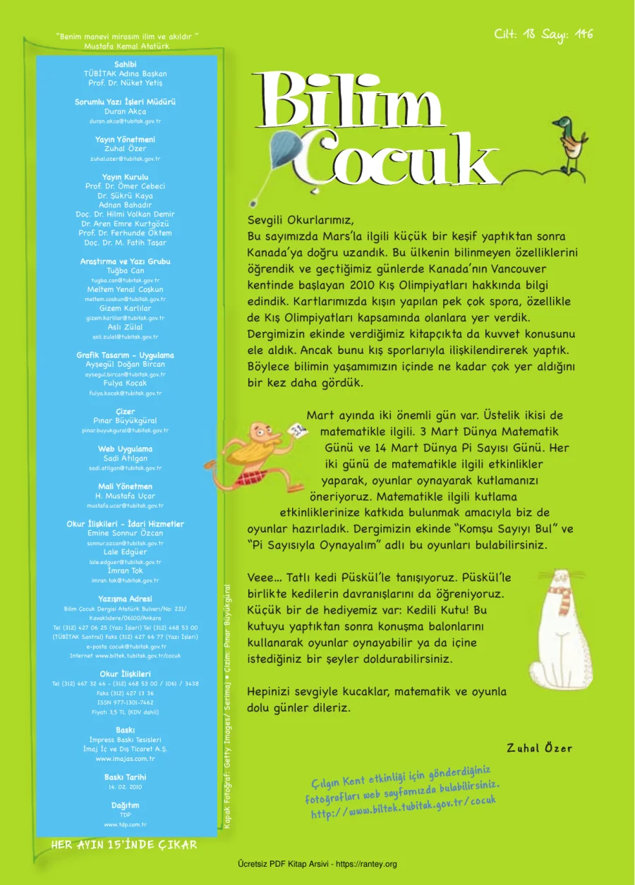 Bilim ve Çocuk Sayı 146 Şubat 2010 kapak görseli