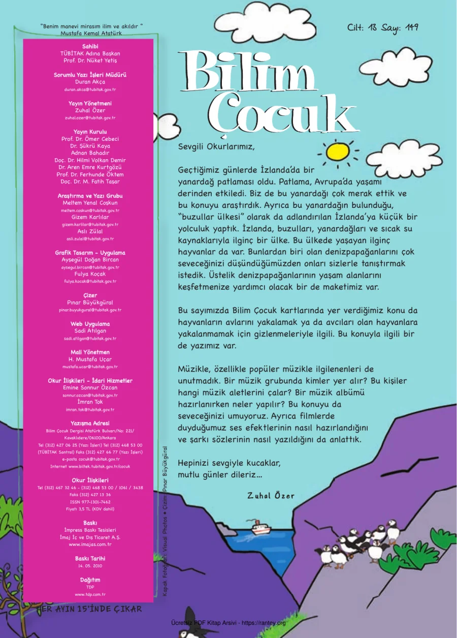 Bilim ve Çocuk Sayı 149 Mayıs 2010 kapak görseli