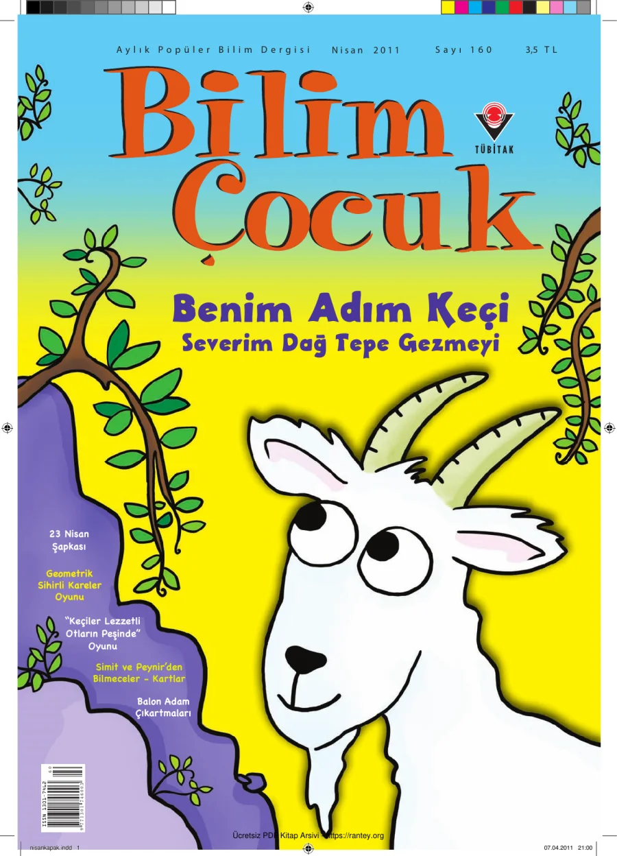Bilim ve Çocuk Sayı 160 Nisan 2011 kapak görseli