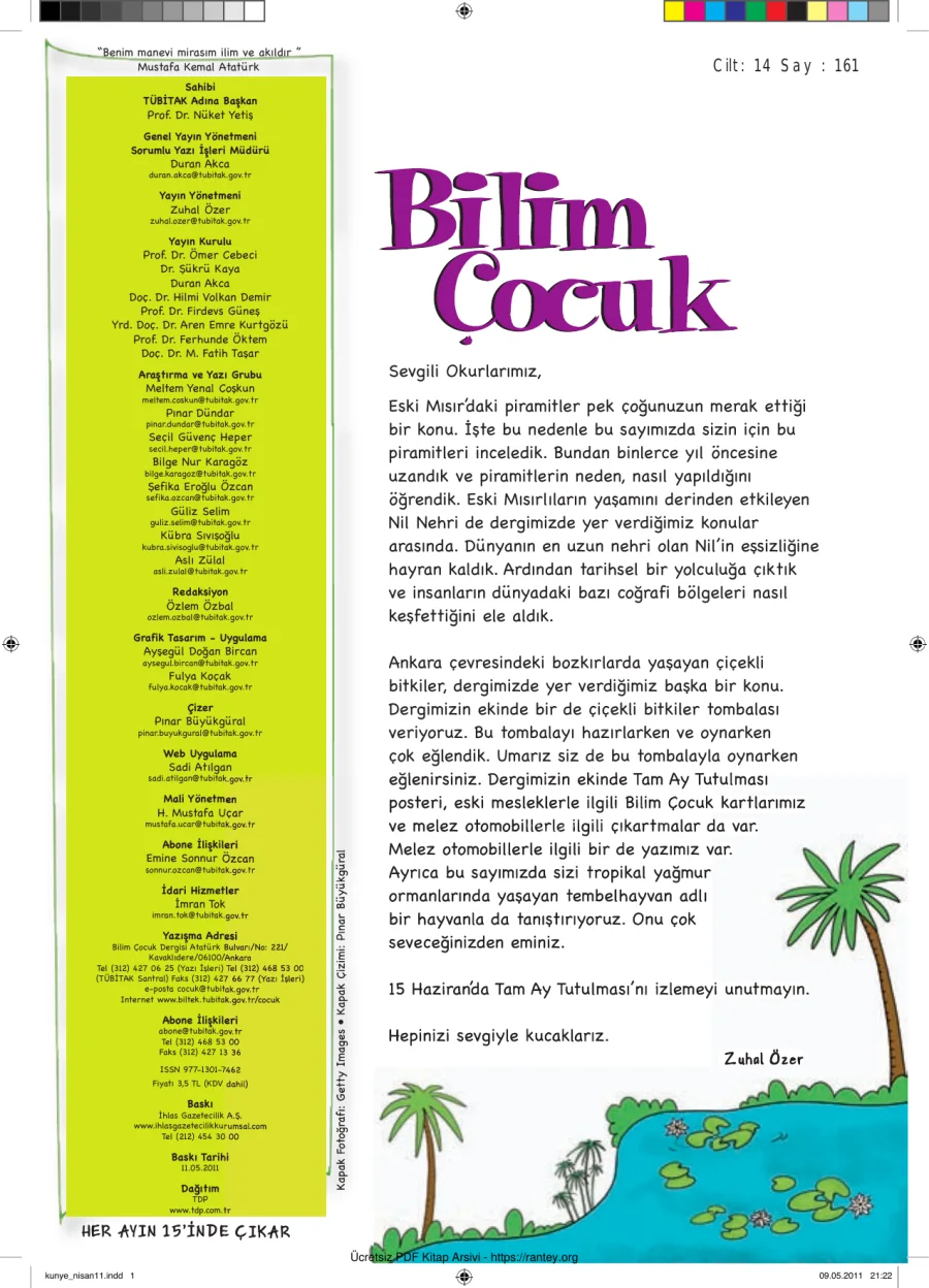 Bilim ve Çocuk Sayı 161 Mayıs 2011 kapak görseli