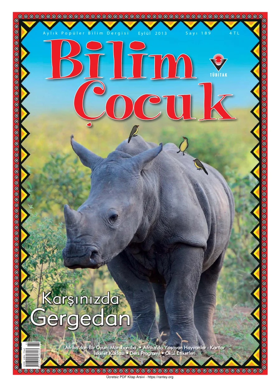 Bilim ve Çocuk Sayı 189 Eylül 2013 kapak görseli