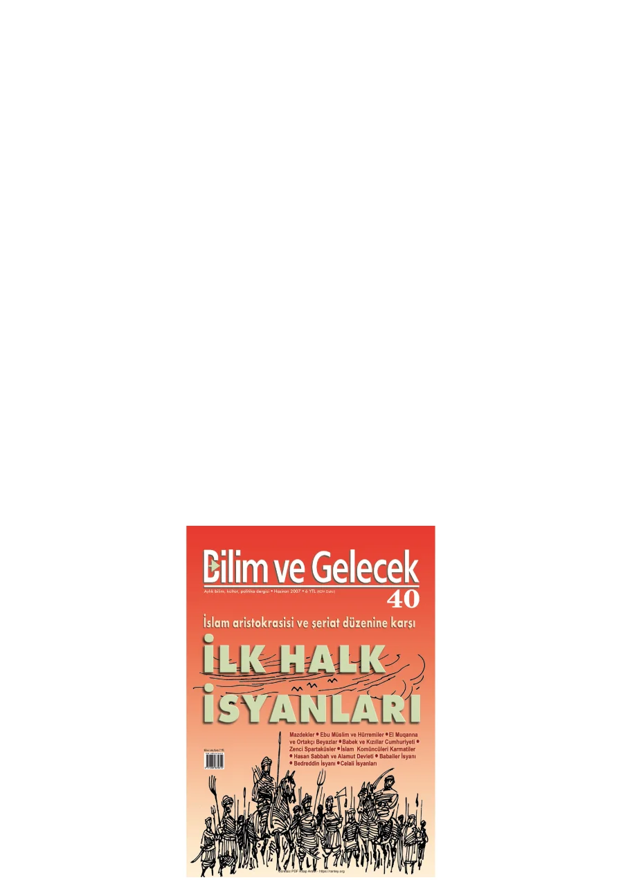 Bilim ve Gelecek Sayı 040 Haziran 2007 kapak görseli