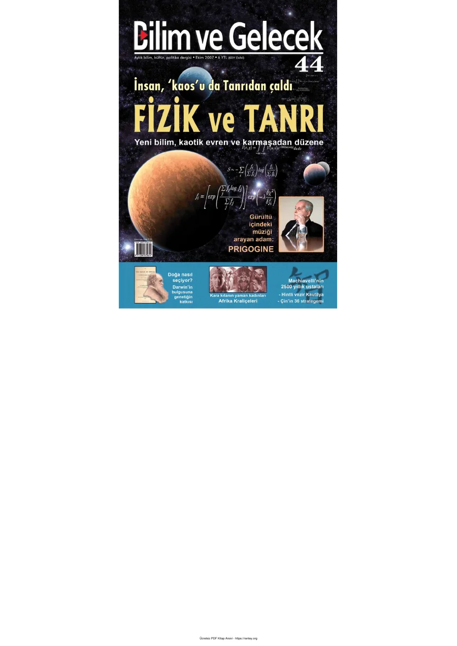 Bilim ve Gelecek Sayı 044 Ekim 2007 kapak görseli