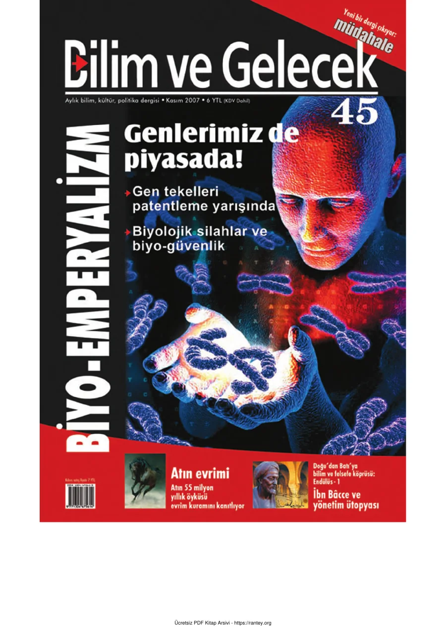 Bilim ve Gelecek Sayı 045 Kasım 2007 kapak görseli