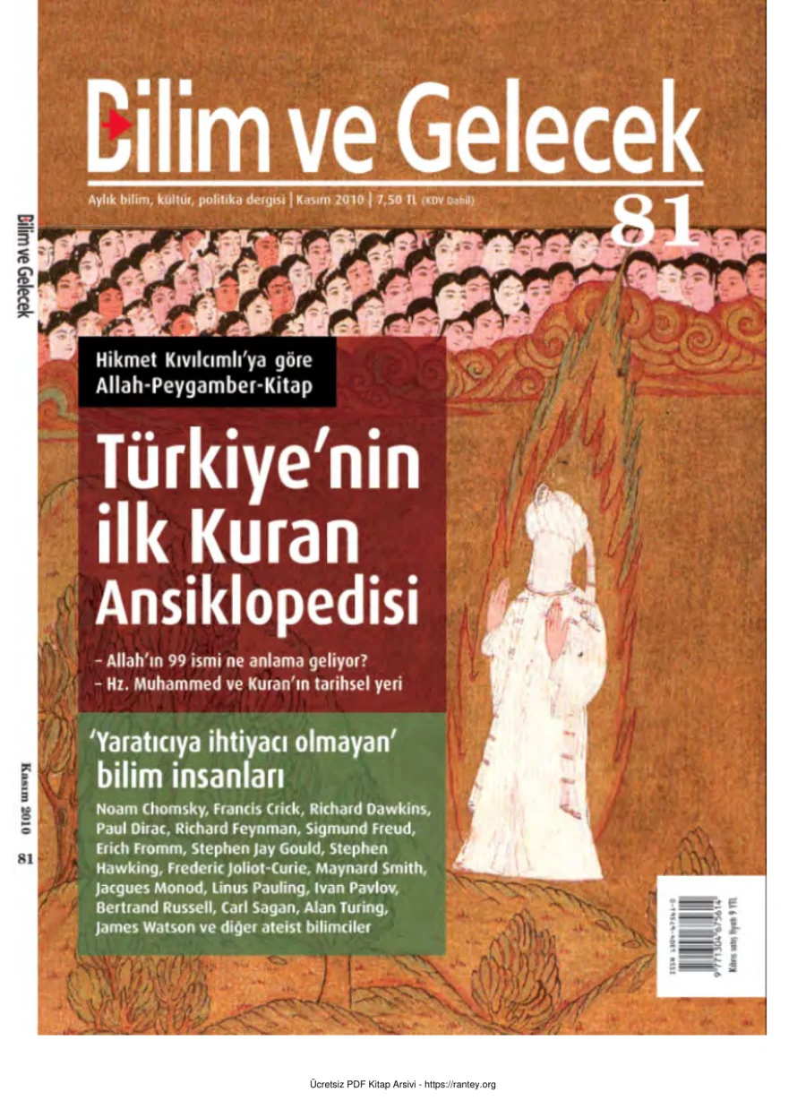 Bilim ve Gelecek Sayı 081 Kasım 2010 kapak görseli