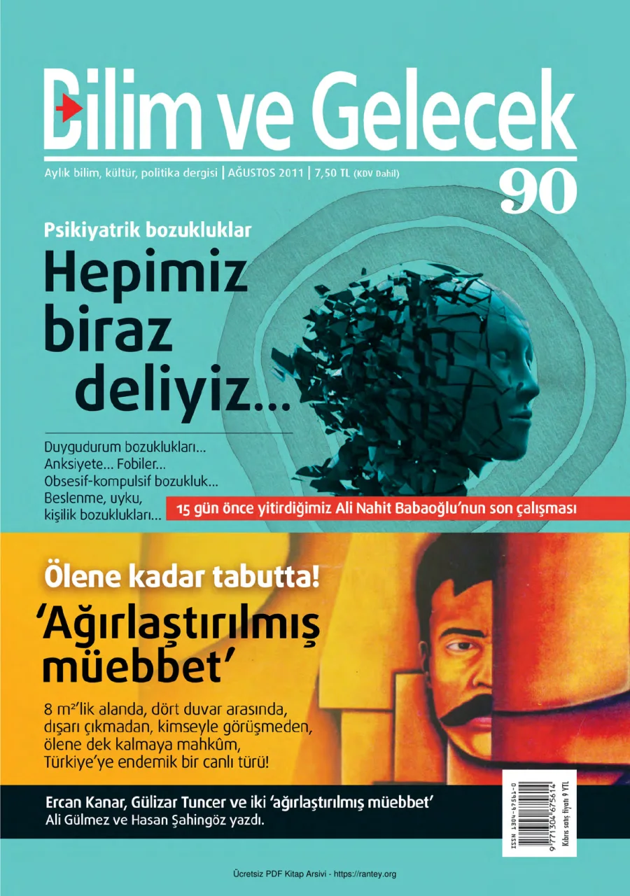 Bilim ve Gelecek Sayı 090 Ağustos 2011 kapak görseli