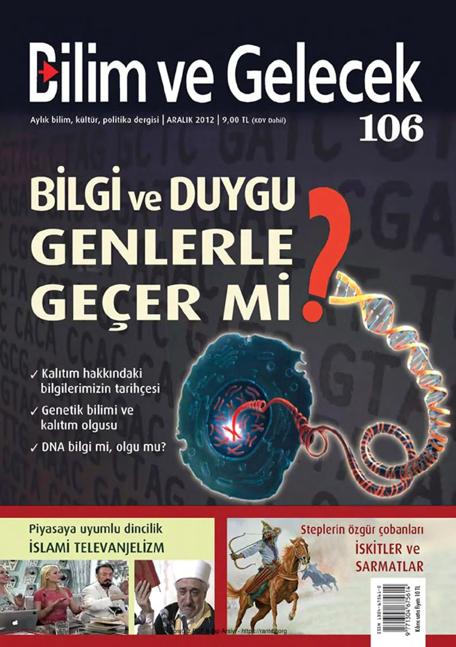 Bilim ve Gelecek Sayı 106 Aralık 2012 kapak görseli