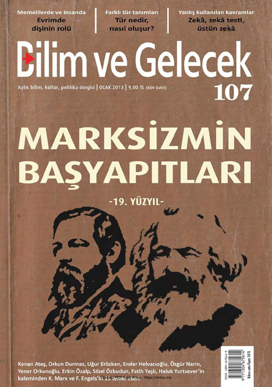 Bilim ve Gelecek Sayı 107 Ocak 2013 kapak görseli