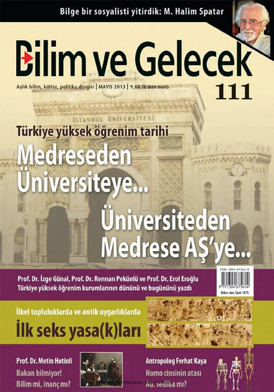 Bilim ve Gelecek Sayı 111 Mayıs 2013 kapak görseli