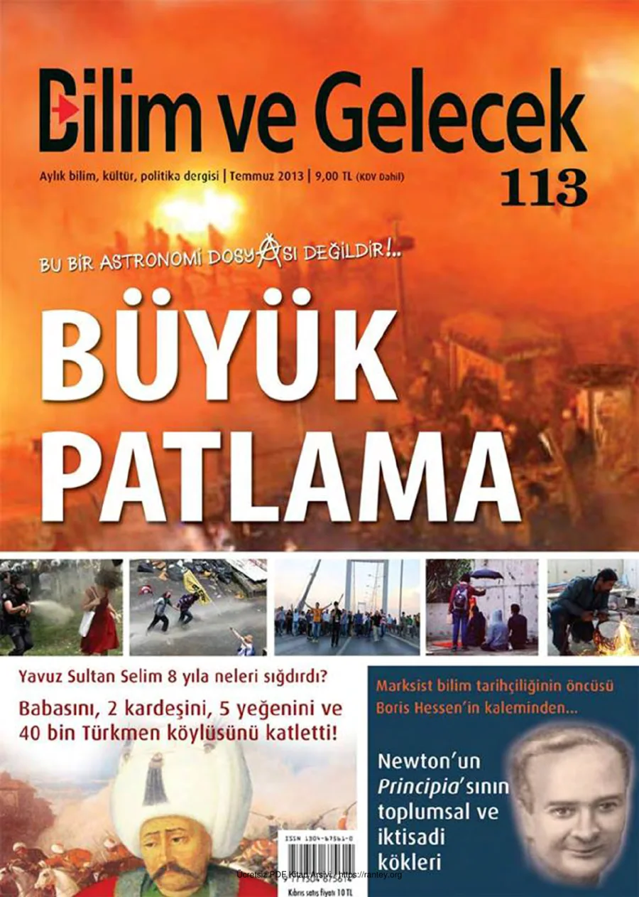 Bilim ve Gelecek Sayı 113 Temmuz 2013 kapak görseli