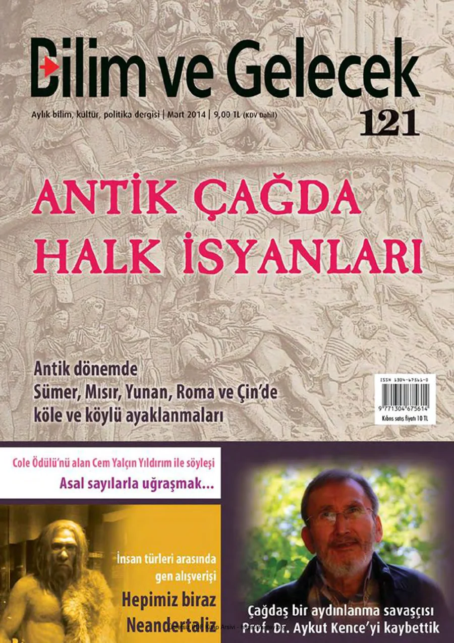Bilim ve Gelecek Sayı 121 Mart 2014 kapak görseli