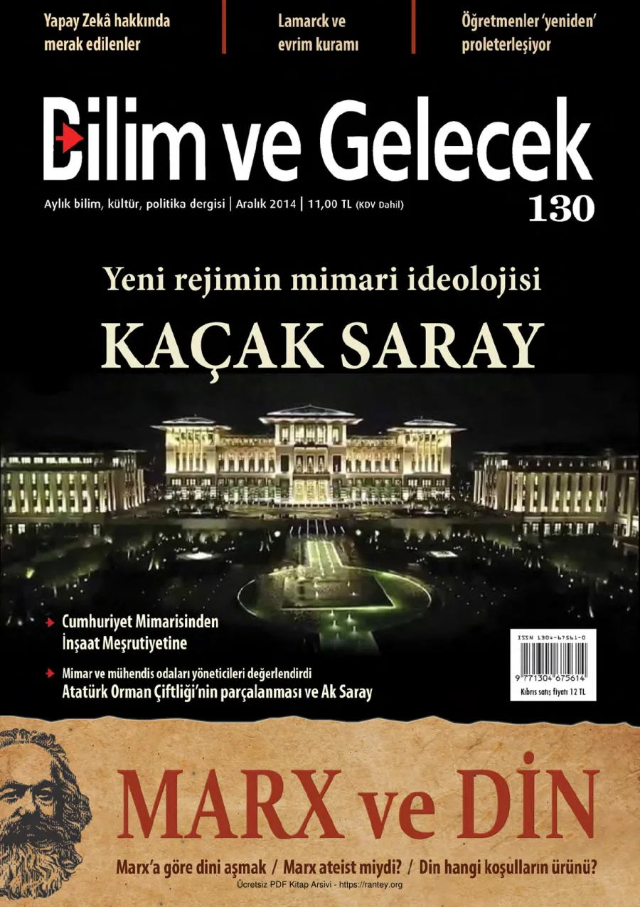 Bilim ve Gelecek Sayı 130 Aralık 2014 kapak görseli