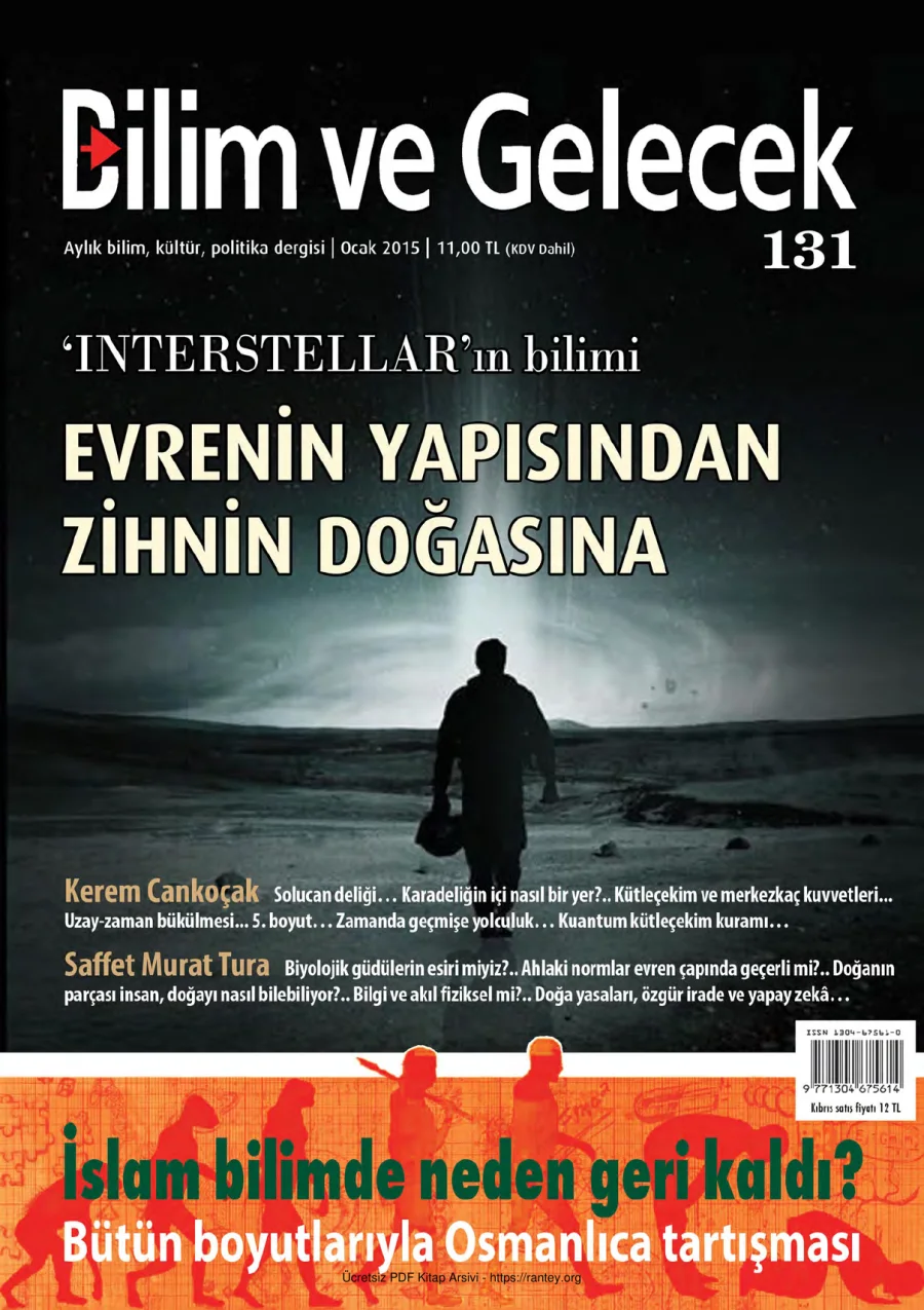 Bilim ve Gelecek Sayı 131 Ocak 2015 kapak görseli